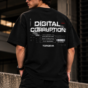 TORQEVA Digital Corruption Glitch-Tech Oversized Tee