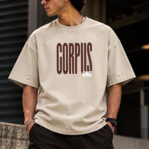 CORPUS ONE THINGS Cream Drop Shoulder Tee
